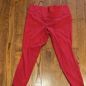 Athleta Red Salutation Stash Tights